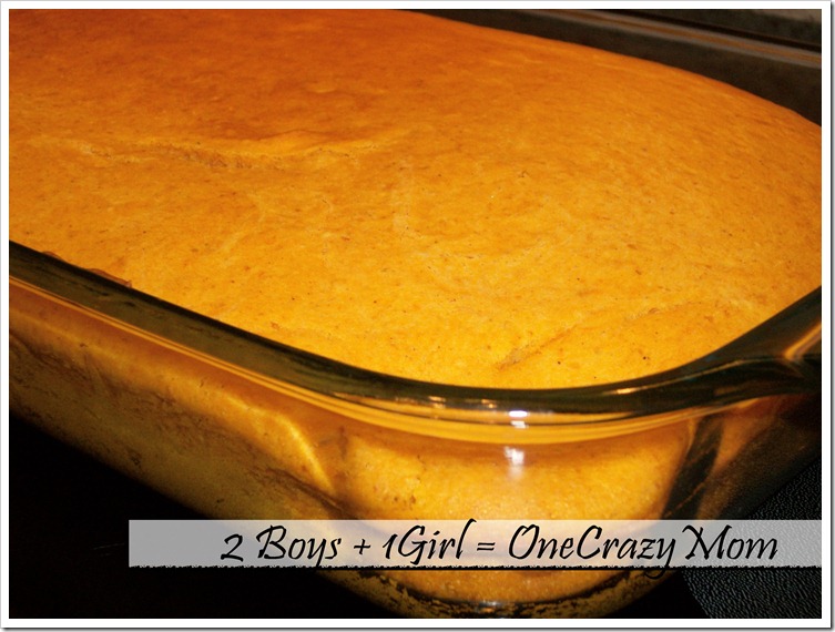 Pumpkin Vanilla Cake done baking