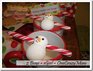 Our Elf Becky arrived with goodies and Floating Snowmen Cocoa