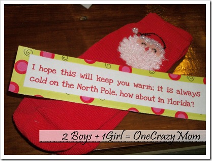 Our Elf Becky arrived with goodies socks