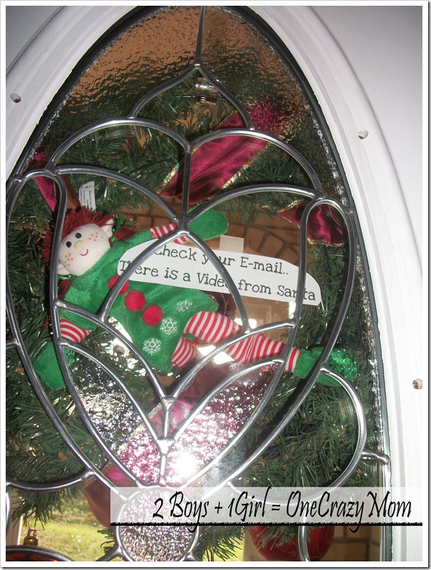 Elf Becky on the outside of the door