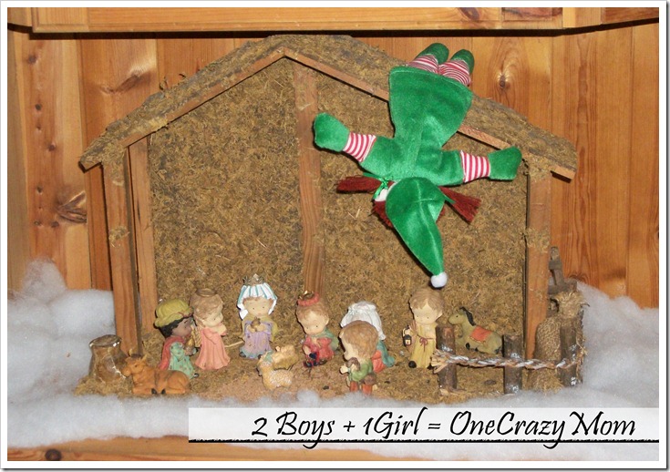 Elf becky checking out the manger