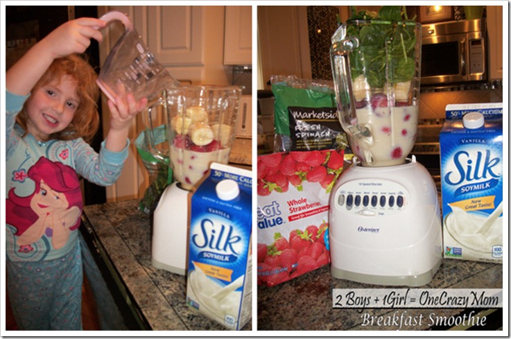 preparing your breakfast Smoothie with Silk Milk #Rethinkwhatyoudrink