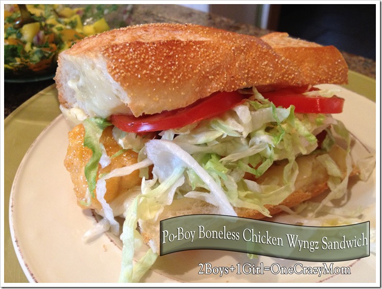 Simple po-Boy Boneless Chicken #GiveMeWyngz Sandwich