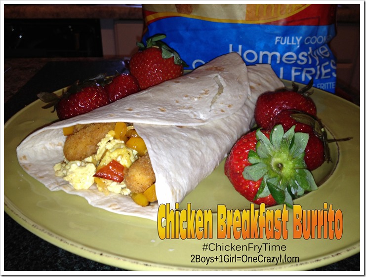 Simple Breakfast Chicken Burrito with #ChickenFryTime #Yummy