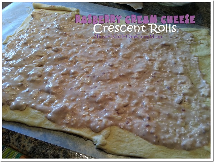 Rasberry Cream Cheese Crescent Rolls #ThatsBreakfast #recipe almost ready to go into the oven