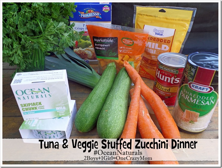 Create a healthy dinner in no time with #OceanNaturals ~ we made Tuna & Veggie stuffed Zucchini for Dinner #Recipe #Shop