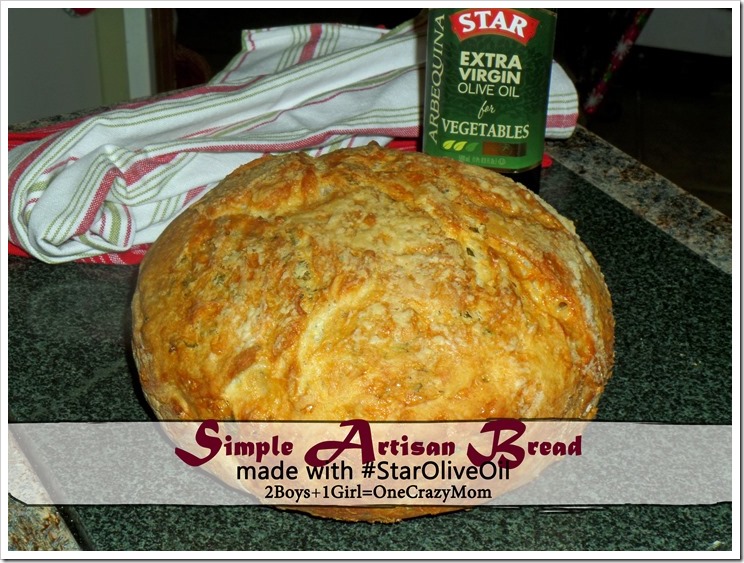 Simple Artisan Bread with Cheese and herbs served with #StarOliveOil herb dip #shop