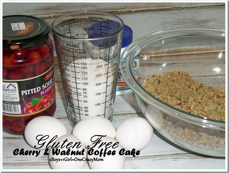 Gluten Free Cherry & Walnut Coffee Cake #Recipe