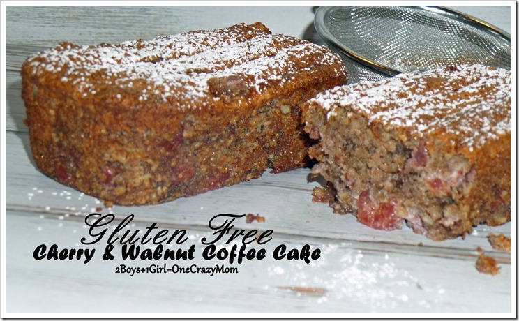 Gluten Free Cherry & Walnut Coffee Cake #Recipe