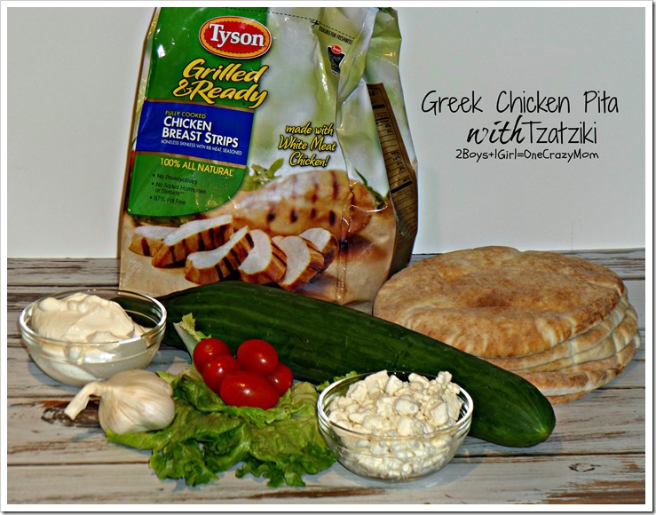 #ad Dish up a Simple Greek Chicken Pita with Tzaziki for a Family Dinner Night #TysonMovieTicket #CollectiveBias