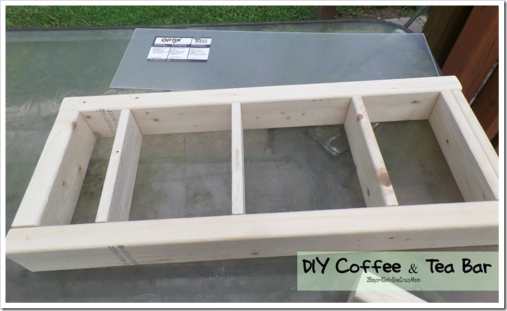 Create a Simple Coffee & Tea bar in your kitchen #DIY Shelf and all 