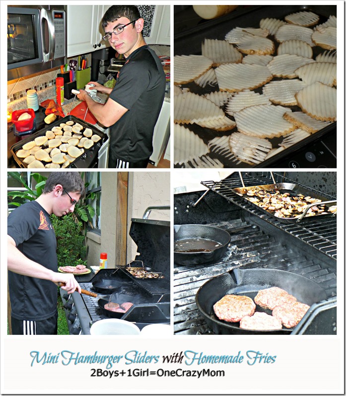 Kids cooking made simple Mini Hamburger Sliders with Homemade Fries and enter the #FLKidCookOff