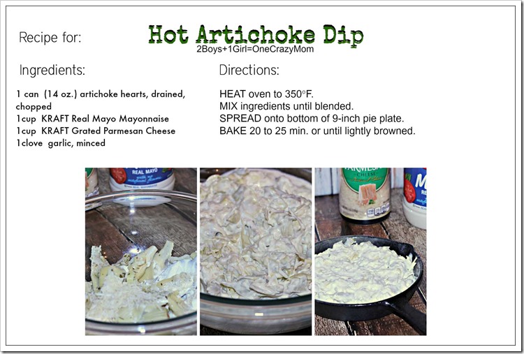 Dish up a simple Hot Artichoke Dip  #Recipe #MustHaveMayo #Ad printable card