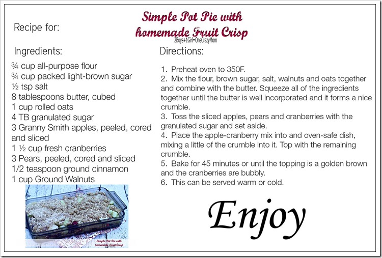 Simple Fruit Crips #Recipe Card #ad