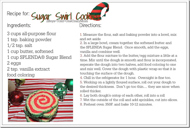Sugar Swirl Cookie #Recipe Card