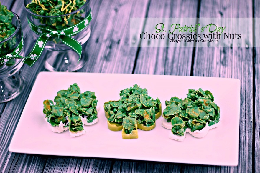 Simple no bake Choco Crossies in Green for St. Patrick’s Day #Recipe 