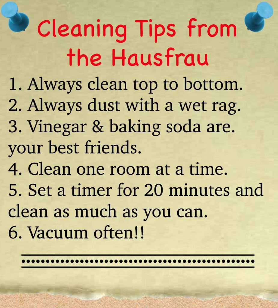 Simple Cleaning tips from a German Hausfrau