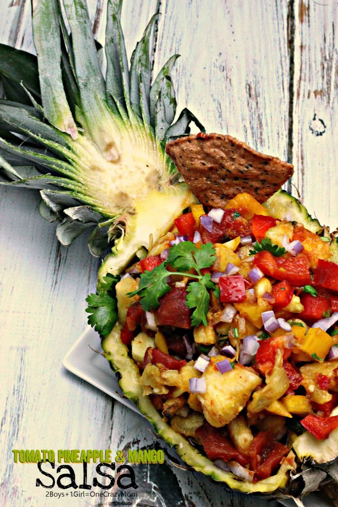 Simple Tomato & Mago Salsa  #HuntsFreshTwists #recipe