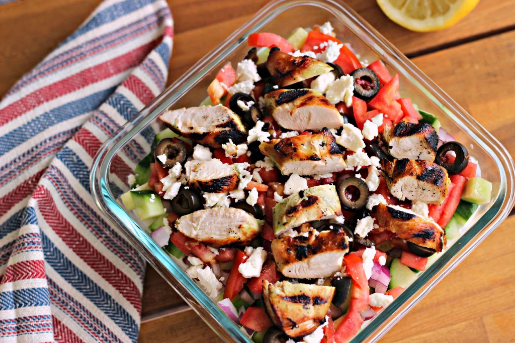 Marinated Chicken Greek salad  #KingOfFlavor recipe so yummy and simple