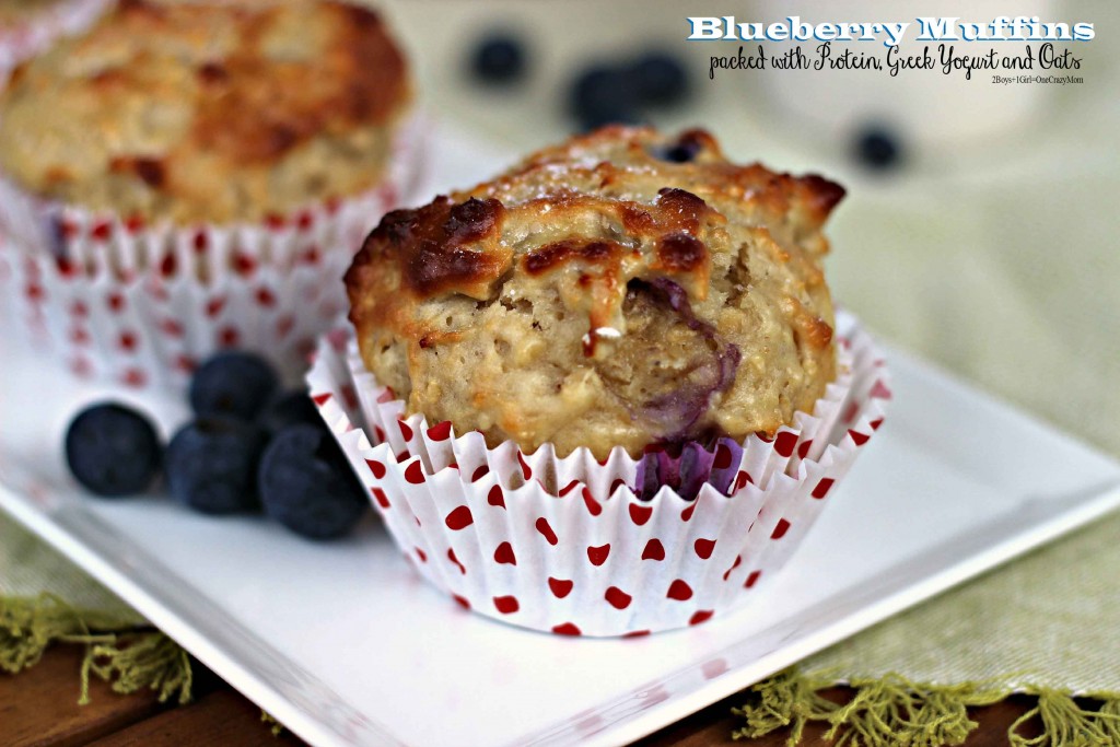 love these simple Protein packed Blueberry Muffins with oats and yogurt
