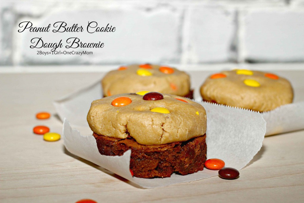 Make these delicious Peanut Butter Cookie Dough Brownies #Recipe