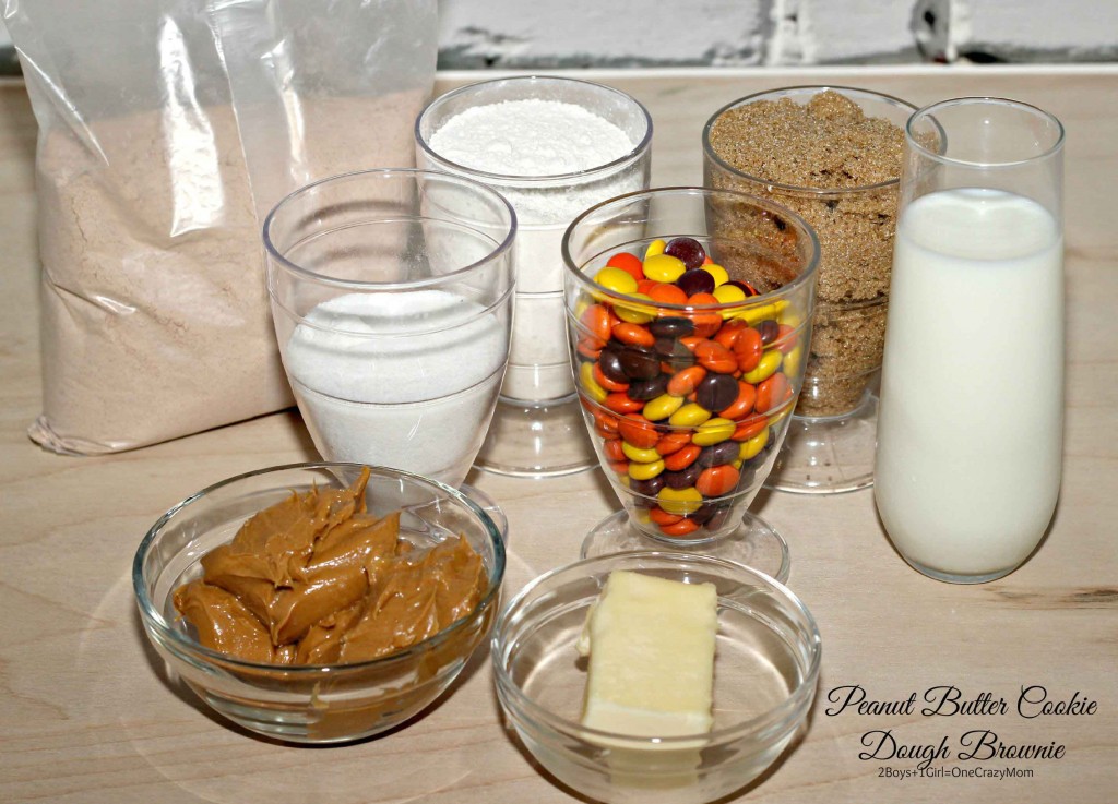 This is what you need for the Peanut Butter Cookie Dough Brownies #recipe