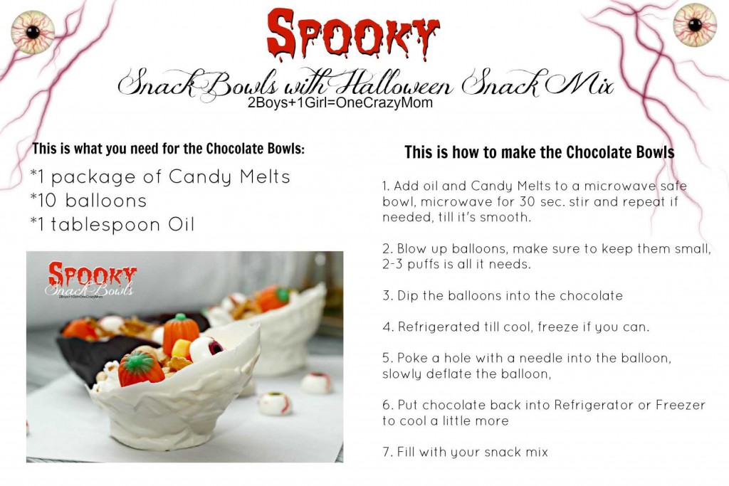 Create your own Spooky Chocolate Bowls #CreativeHope #Recipe card
