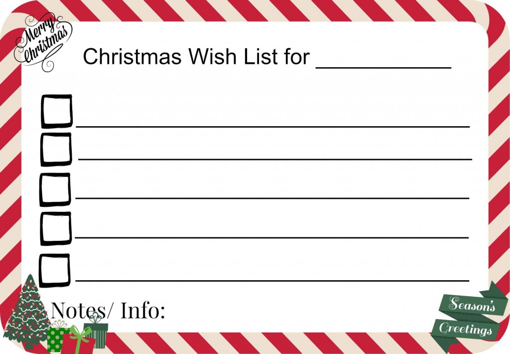 Christmas Wish List Card