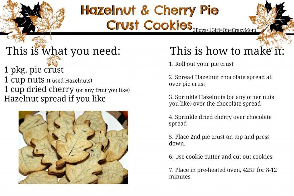 Hazelnut and cherry Pie Crust cookies #Recipe card