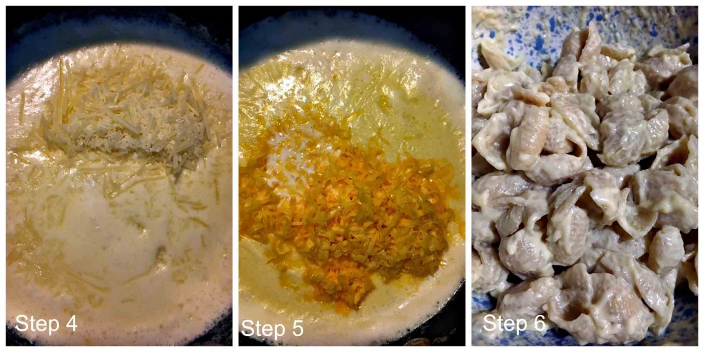 Step by Step making Mac N Cheese mini bites