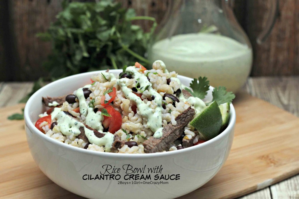 Rice Bowl with Cilantro Cream Sauce #Recipe dinner idea