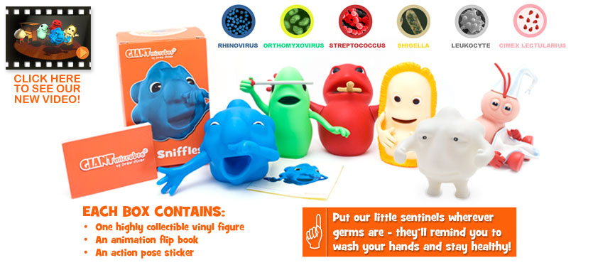 Review & Giveaway : GIANTmicrobes Vinyl figures