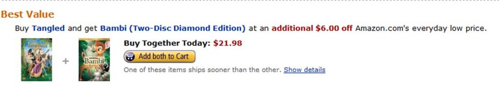 HOT, HOT, HOT Tangled & Bambi together only  $21.98 !!!!