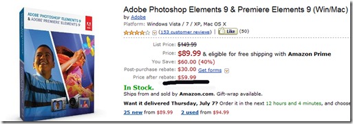 *HOT* Photoshop 9 Element& Premier Elements for $59.99