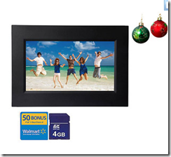 Sylvania 7" Digital Photo Frame, Black w/ 50 Bonus Prints, and 4GB Memory Card Value Bundle $25.98