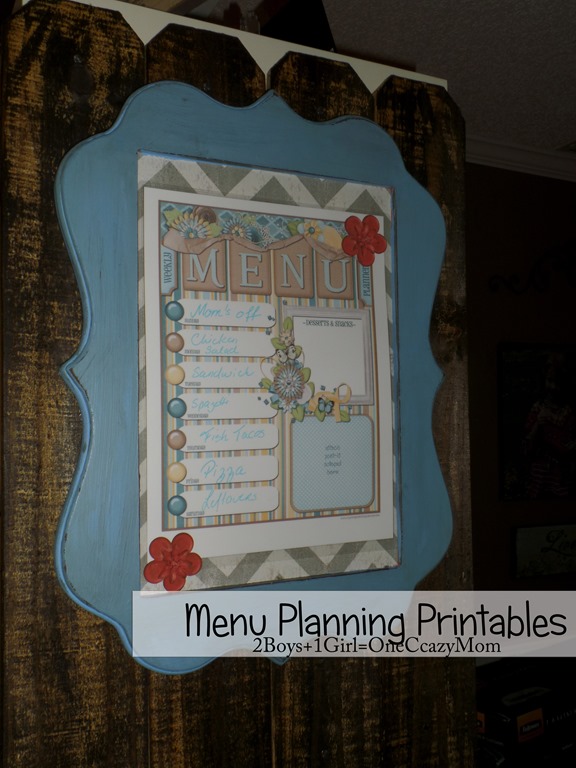 Menu Planning made easy with Printable designs #Giveaway