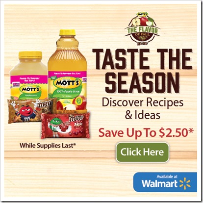 Create the #FlavorofFall with amazing Fall Recipes and coupon deals for Mott’s and M&M’s