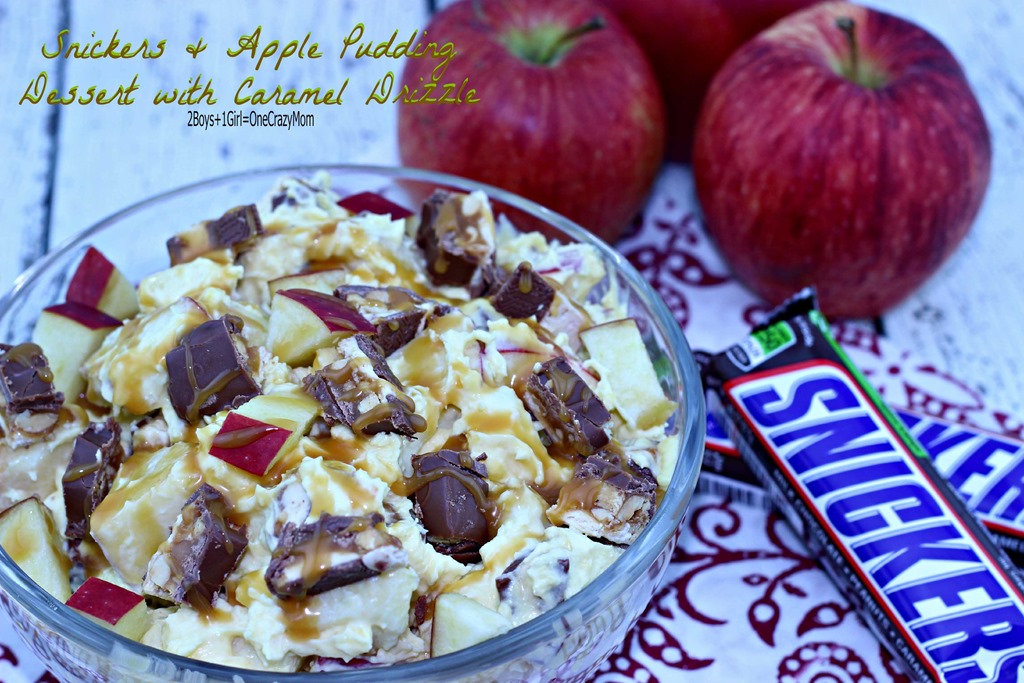 Get ready for some football with #BigGameTreats like my SNICKERS Apple Banana Pudding with Caramel Drizzle dessert #Recipe