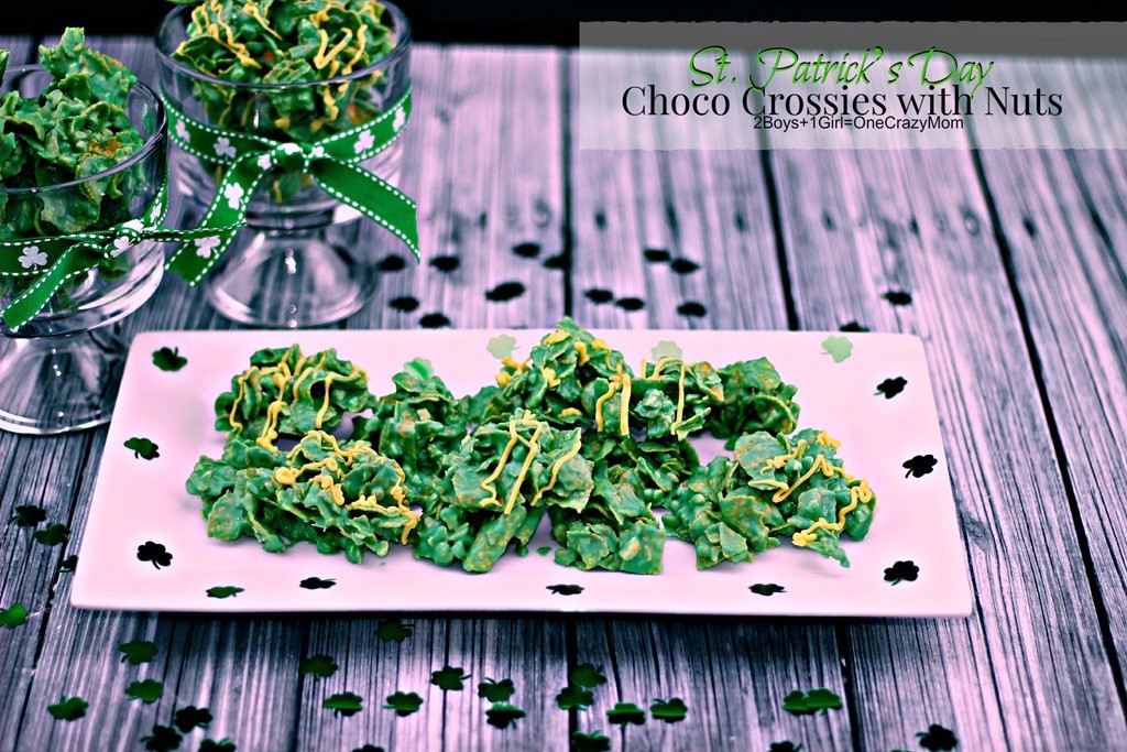 Simple no bake Choco Crossies in Green for St. Patrick’s Day #Recipe