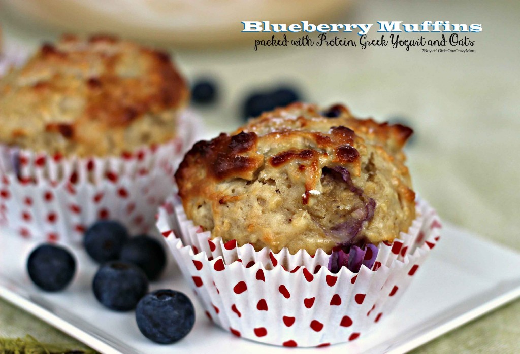 Blueberry Greek Yogurt Muffins with Protein #Recipe #MyGoodEnergy #TeamPremier