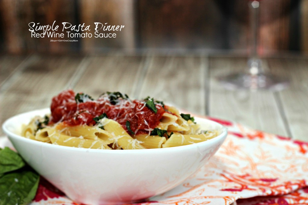 Simple Pasta Dish with Red Wine Tomato Sauce #Recipe