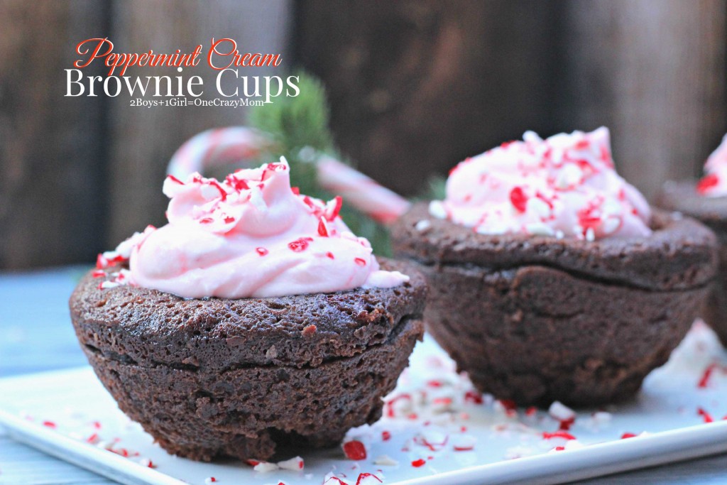 Dish up simple Brownie Cups with Peppermint Cream at your next brunch #TheDessertDebate