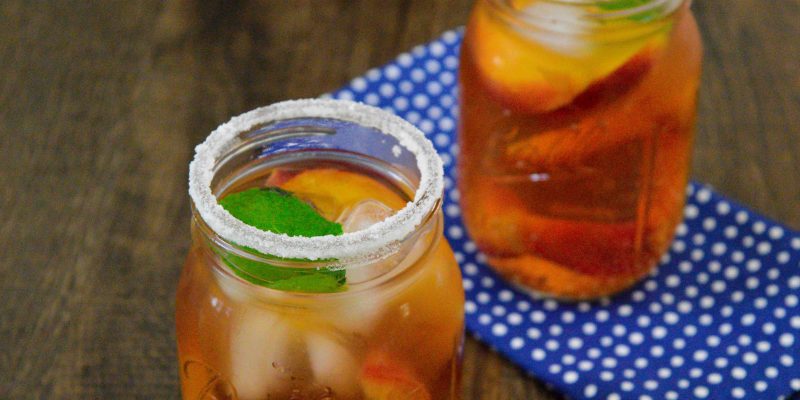 Perfect summer Peach and Minty Iced Tea